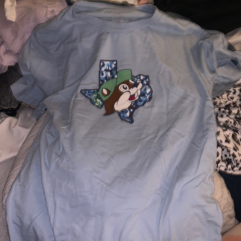 Light blue Buccees shirt